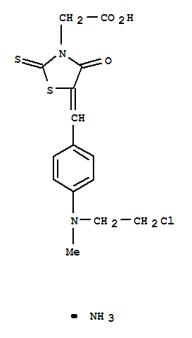 ammonium [(5E)-5-({4-[(2-chloroethyl)(methyl)amino]phenyl}methylidene)-4-oxo-2-thioxo-1,3-thiazolidin-3-yl]acetate