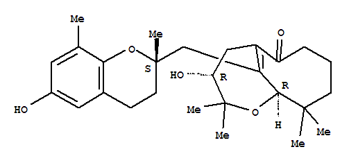8-Oxabicyclo[5.4.1]dodec-1(12)-en-2-one,12-[(3,4-dihydro-6-hydroxy-2,8-dimethyl-2H-1-benzopyran-2-yl)methyl]-10-hydroxy-6,6,9,9-tetramethyl-,[7R-[7R*,10R*,12(S*)]]-