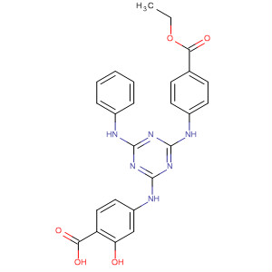 Benzoic acid,4-[[4-[[4-(ethoxycarbonyl)phenyl]amino]-6-(phenylamino)-1,3,5-triazin-2-yl]amino]-2-hydroxy-