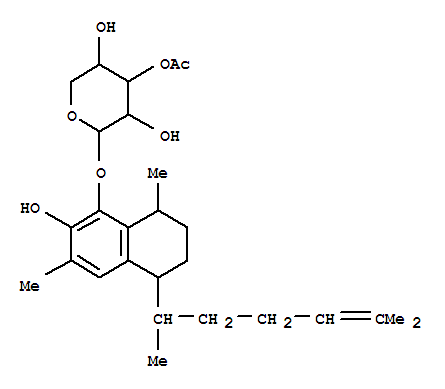 a-Arabinopyranoside, 5-(1,5-dimethyl-4-hexenyl)-5,6,7,8-tetrahydro-2-hydroxy-3,8-dimethyl-1-naphthalenyl,3-acetate, [5R-[5a(S*),8b]]-