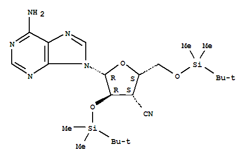 9-{5-O-[tert-butyl(dimethyl)silyl]-3-cyano-2,3-dideoxy-2-(2,2,3,3-tetramethylbutyl)-beta-D-xylofuranosyl}-9H-purin-6-amine