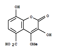 3,8-dihydroxy-4-methoxy-2-oxo-2-H-1-benzopyran-5-carboxylic acid