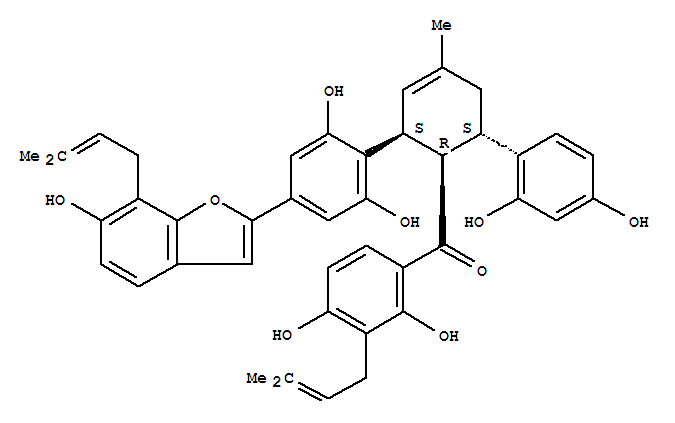 Methanone,[(1R,2S,6S)-2-[2,6-dihydroxy-4-[6-hydroxy-7-(3-methyl-2-buten-1-yl)-2-benzofuranyl]phenyl]-6-(2,4-dihydroxyphenyl)-4-methyl-3-cyclohexen-1-yl][2,4-dihydroxy-3-(3-methyl-2-buten-1-yl)phenyl]-