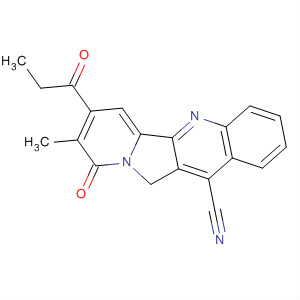 Indolizino[1,2-b]quinoline-12-carbonitrile,9,11-dihydro-8-methyl-9-oxo-7-(1-oxopropyl)-