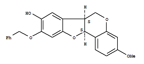 6H-Benzofuro(3,2-c)(1)benzopyran-8-ol, 6a,11a-dihydro-3-methoxy-9-(phenylmethoxy)-, cis-