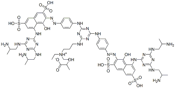 3-(2,4-bis(4-((5-(4,6-bis(2-aminopropylamino)-1,3,5-triazin-2-ylamino)-4-hydroxy-2,7-disulfonaphthalen-3-yl)azo)phenylamino)-1,3,5-triazin-6-ylamino)propyldiethylammonium lactate