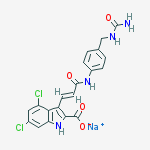 4,6-Dichloro-3-[2(E)-[N-[4-(ureidomethyl)phenyl]carbamoyl]vinyl]-1H-indole-2-carboxylic acid sodium salt