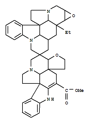 Spiro[1H,15aH-furo[2',3':7,8]indolizino[8,1-cd]carbazole-2(2aH),2'(3'H)-[1H,12H,14H]oxireno[6,7]indolizino[8,1-cd]pyrido[1,2,3-lm]carbazole]-7-carboxylicacid, 13'b-ethyl-4,5,6,8,9',10',12'a,13,13'a,13'b,13'c,14,14'a,14'b-tetradecahydro-,methyl ester, (2R,