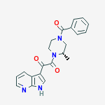 PIPERAZINE, 4-BENZOYL-1-[1,2-DIOXO-2-(1H-PYRROLO[2,3-B]PYRIDIN-3-YL)ETHYL]-2-METHYL-, (2S)-