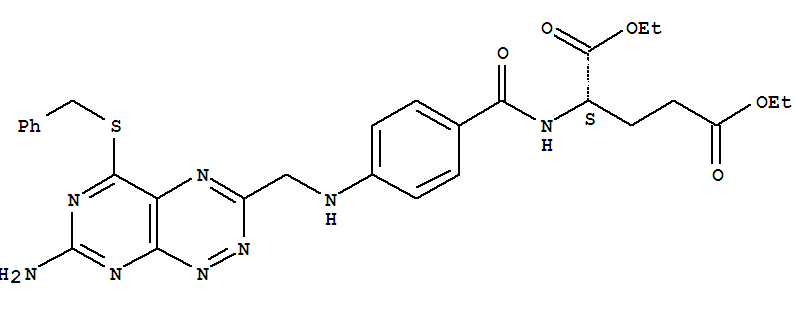diethyl N-[4-({[7-amino-5-(benzylsulfanyl)pyrimido[5,4-e][1,2,4]triazin-3-yl]methyl}amino)benzoyl]glutamate