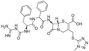 (7R)-3-[(1-Methyl-1H-tetrazol-5-ylthio)methyl]-7-[[[[N-[(guanidino)carbonyl]-L-phenylalanyl]amino]phenylacetyl]amino]cepham-3-ene-4-carboxylic acid