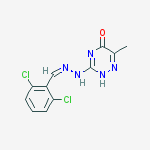 3-[(2z)-2-[(2,6-dichlorophenyl)methylidene]hydrazinyl]-6-methyl-2h-1,2,4-triazin-5-one