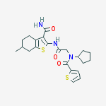 2-[[[CYCLOPENTYL(2-THIENYLCARBONYL)AMINO]ACETYL]AMINO]-4,5,6,7-TETRAHYDRO-6-METHYL-BENZO[B]THIOPHENE-3-CARBOXAMIDE