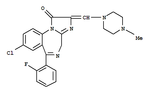 1H-Imidazo(1,2-a)(1,4)benzodiazepin-1-one, 2,4-dihydro-8-chloro-6-(2-fluorophenyl)-2-((4-methyl-1-piperazinyl)methylene)-