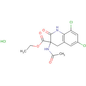 3-Quinolinecarboxylic acid,3-(acetylamino)-6,8-dichloro-1,2,3,4-tetrahydro-2-oxo-, ethyl ester,monohydrochloride