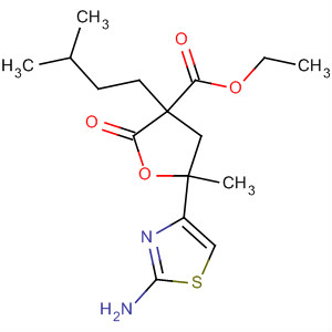 3-Furancarboxylic acid,5-(2-amino-4-thiazolyl)tetrahydro-5-methyl-3-(3-methylbutyl)-2-oxo-,ethyl ester