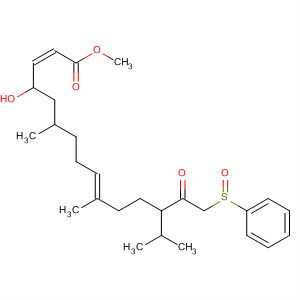 2,9-Pentadecadienoic acid,4-hydroxy-6,10-dimethyl-13-(1-methylethyl)-14-oxo-15-(phenylsulfinyl)-,methyl ester, (2Z,6S,9E,13S)-