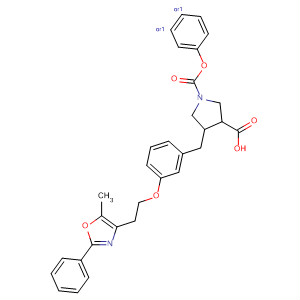 1,3-Pyrrolidinedicarboxylic acid,4-[[3-[2-(5-methyl-2-phenyl-4-oxazolyl)ethoxy]phenyl]methyl]-, 1-phenylester, (3R,4R)-rel-