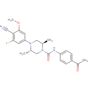 1-Piperazinecarboxamide,N-(4-acetylphenyl)-4-(4-cyano-3-fluoro-5-methoxyphenyl)-2,5-dimethyl-,(2R,5S)-