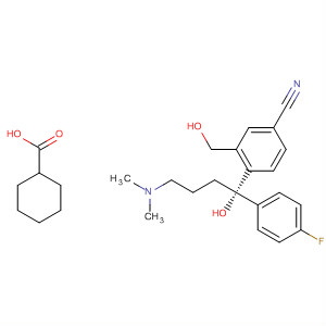 Cyclohexanecarboxylic acid, compd. with4-[(1S)-4-(dimethylamino)-1-(4-fluorophenyl)-1-hydroxybutyl]-3-(hydroxymethyl)benzonitrile (1:1)
