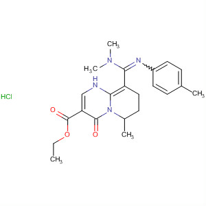 4H-Pyrido[1,2-a]pyrimidine-3-carboxylic acid,9-[(dimethylamino)[(4-methylphenyl)imino]methyl]-1,6,7,8-tetrahydro-6-methyl-4-oxo-, ethyl ester, monohydrochloride