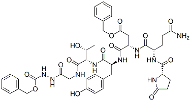 N-[N-[N-[O4-benzyl-N-[N2-(5-oxo-L-prolyl)-L-glutaminyl]-L-alpha-aspartyl]-L-tyrosyl]-L-threonyl]-2-[(benzyloxy)carbonyl]glycinohydrazide