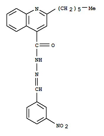 4-Quinolinecarboxylicacid, 2-hexyl-, 2-[(3-nitrophenyl)methylene]hydrazide