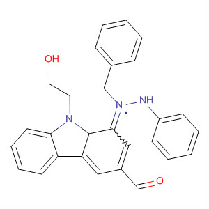 9H-Carbazole-3-carboxaldehyde, 9-(2-hydroxyethyl)-,phenyl(phenylmethyl)hydrazone