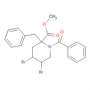 2-Piperidinecarboxylic acid, 1-benzoyl-4,5-dibromo-2-(phenylmethyl)-,methyl ester, (2S,4S,5S)-