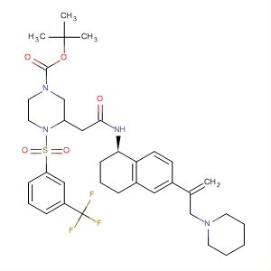1-Piperazinecarboxylic acid,3-[2-oxo-2-[[(1R)-1,2,3,4-tetrahydro-6-[1-(1-piperidinylmethyl)ethenyl]-1-naphthalenyl]amino]ethyl]-4-[[3-(trifluoromethyl)phenyl]sulfonyl]-,1,1-dimethylethyl ester