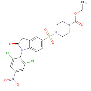 1-Piperazinecarboxylic acid,4-[[1-(2,6-dichloro-4-nitrophenyl)-2,3-dihydro-2-oxo-1H-indol-5-yl]sulfonyl]-, ethyl ester