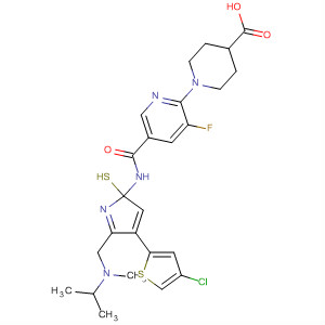 4-Piperidinecarboxylic acid,1-[5-[[[4-(4-chloro-2-thienyl)-5-[[methyl(1-methylethyl)amino]methyl]-2-thiazolyl]amino]carbonyl]-3-fluoro-2-pyridinyl]-