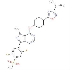1H-Pyrazolo[4,3-d]pyrimidine,3-[2,5-difluoro-4-(methylsulfonyl)phenyl]-1-methyl-7-[[4-[3-(1-methylethyl)-1,2,4-oxadiazol-5-yl]cyclohexyl]oxy]-