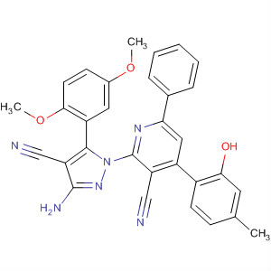 3-Pyridinecarbonitrile,2-[3-amino-4-cyano-5-(2,5-dimethoxyphenyl)-1H-pyrazol-1-yl]-4-(4-methoxyphenyl)-6-phenyl-
