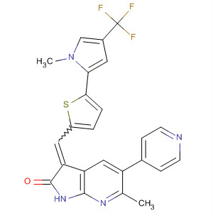 2H-Pyrrolo[2,3-b]pyridin-2-one,1,3-dihydro-6-methyl-3-[[5-[1-methyl-4-(trifluoromethyl)-1H-pyrrol-2-yl]-2-thienyl]methylene]-5-(4-pyridinyl)-
