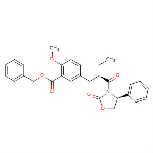 Benzoic acid,2-methoxy-5-[(2R)-2-[[(4S)-2-oxo-4-phenyl-3-oxazolidinyl]carbonyl]butyl]-, phenylmethyl ester