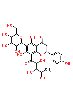 5,7-dihydroxy-2-(4-hydroxyphenyl)-6-[3,4,5-trihydroxy-6-(hydroxymethyl)tetrahydro-2H-pyran-2-yl]-8-(2,3,4-trihydroxypentanoyl)-4H-chromen-4-one 