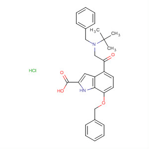 1H-Indole-2-carboxylic acid,4-[[(1,1-dimethylethyl)(phenylmethyl)amino]acetyl]-7-(phenylmethoxy)-,monohydrochloride