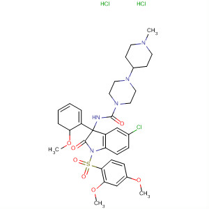1-Piperazinecarboxamide,N-[5-chloro-1-[(2,4-dimethoxyphenyl)sulfonyl]-2,3-dihydro-3-(2-methoxyphenyl)-2-oxo-1H-indol-3-yl]-4-(1-methyl-4-piperidinyl)-, dihydrochloride