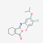 (3Z)-3-{[4-chloro-2-fluoro-5-(propan-2-yloxy)phenyl]imino}-4,5,6,7-tetrahydro-2-benzofuran-1(3H)-one