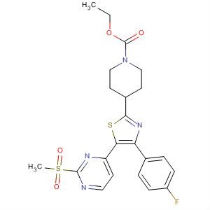 1-Piperidinecarboxylic acid,4-[4-(4-fluorophenyl)-5-[2-(methylsulfonyl)-4-pyrimidinyl]-2-thiazolyl]-,ethyl ester