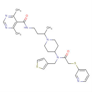 5-Pyrimidinecarboxamide,4,6-dimethyl-N-[3-[4-[[2-(3-pyridinylthio)acetyl](3-thienylmethyl)amino]-1-piperidinyl]butyl]-