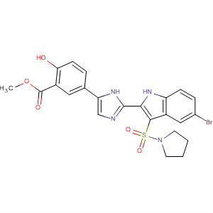 Benzoic acid,5-[2-[5-bromo-3-(1-pyrrolidinylsulfonyl)-1H-indol-2-yl]-1H-imidazol-5-yl]-2-hydroxy-, methyl ester