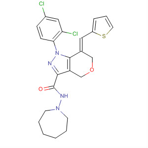 Pyrano[4,3-c]pyrazole-3-carboxamide,1-(2,4-dichlorophenyl)-N-(hexahydro-1H-azepin-1-yl)-1,4,6,7-tetrahydro-7-(2-thienylmethylene)-, (7Z)-