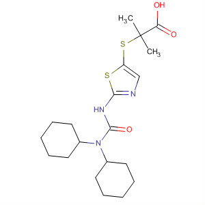 Propanoic acid,2-[[2-[[(dicyclohexylamino)carbonyl]amino]-5-thiazolyl]thio]-2-methyl-