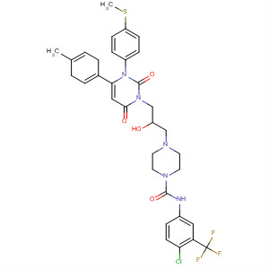 1-Piperazinecarboxamide,N-[4-chloro-3-(trifluoromethyl)phenyl]-4-[3-[3,6-dihydro-4-(4-methylphenyl)-3-[4-(methylthio)phenyl]-2,6-dioxo-1(2H)-pyrimidinyl]-2-hydroxypropyl]-