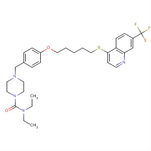 1-Piperazinecarboxamide,N,N-diethyl-4-[[4-[[5-[[7-(trifluoromethyl)-4-quinolinyl]thio]pentyl]oxy]phenyl]methyl]-