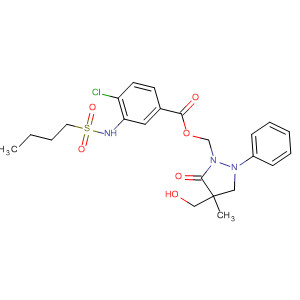 Benzoic acid, 3-[(butylsulfonyl)amino]-4-chloro-,[4-(hydroxymethyl)-4-methyl-5-oxo-2-phenyl-1-pyrazolidinyl]methyl ester