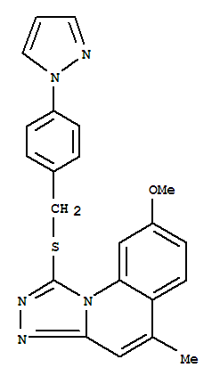[1,2,4]Triazolo[4,3-a]quinoline,  8-methoxy-5-methyl-1-[[[4-(1H-pyrazol-1-yl)phenyl]methyl]thio]-