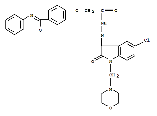 2-[4-(1,3-benzoxazol-2-yl)phenoxy]-N'-[(3E)-5-chloro-1-(morpholin-4-ylmethyl)-2-oxo-1,2-dihydro-3H-indol-3-ylidene]acetohydrazide
